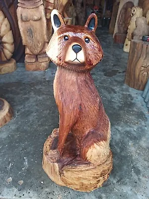 £320 • Buy Chainsaw Carving Sussex Elm Wood Fox  Great Gift Garden Decoration Sculptures 