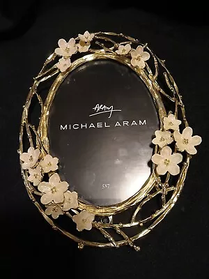 MICHAEL ARAM  Cherry  Blossom  Oval Frame 5x7 Enameled  Flowers NWOTB  • $150