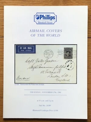 £3.49 • Buy AIRMAIL COVERS OF THE WORLD, Phillips Auction Catalogue 1986 + PR