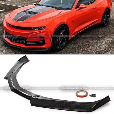 $72.99 • Buy For 16-21 Camaro SS / 19-21 LS LT RS Carbon Front Bumper Lip Splitter Spoiler
