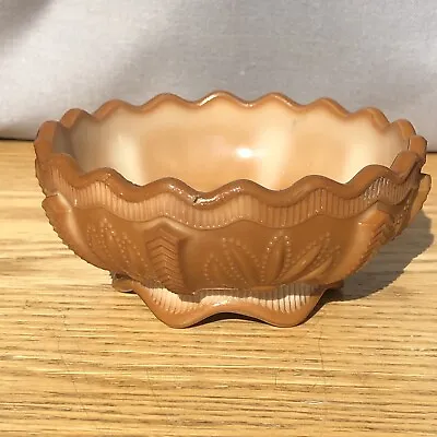 Old Antique Greentown Chocolate Glass Cactus Pattern Small Berry Bowl Eapg • $15