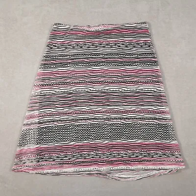 Eci New York Womens Pink White Skirt Pull On Stretchable Waist Size M • $12.60