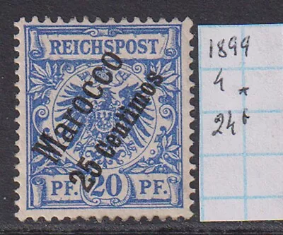 German Post In Marocco 1899 25c Ovpt Mi#4 - 24 € MH* Scarce & Rare! • $5.99