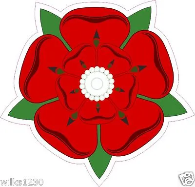 200mm Lancashire Rose Decals Self Adhesive Vinyl Sticker Patriotic County Badge • £3