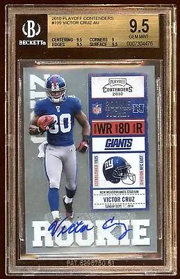 Bgs 9.5 *10* Victor Cruz Contenders Rc Ticket Auto Sp  Giants Superstar Wr  Hot • $199.99