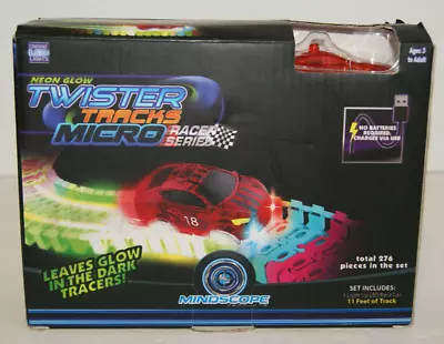 Twister Tracks Micro Flexible Racer Car Neon Glow In Dark 11 Feet Of Track WORKS • $6.79