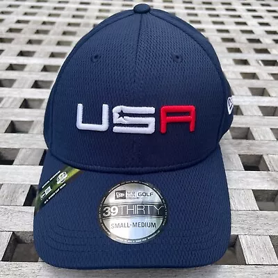 Team USA 2020 Ryder Cup Patch New Era 39THIRTY Navy Blue Golf Cap Hat S / M • $14.99