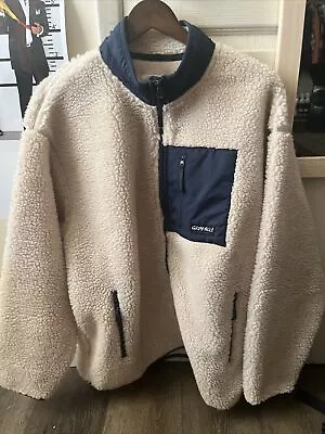 Gramicci Fleece Sherpa Jacket Cream / Navy Size Large • $68