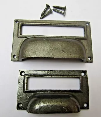 £2.99 • Buy Cast Iron Chest Drawer Cupboard Filing Cabinet Label Insert Holder Cup Pull