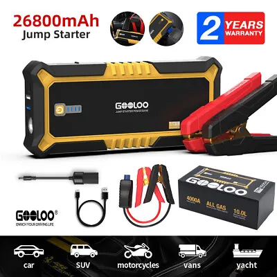 GOOLOO GP4000 Jump Starter SuperSafe 12V Lithium Jump Box Car Starter Portable  • $89.99