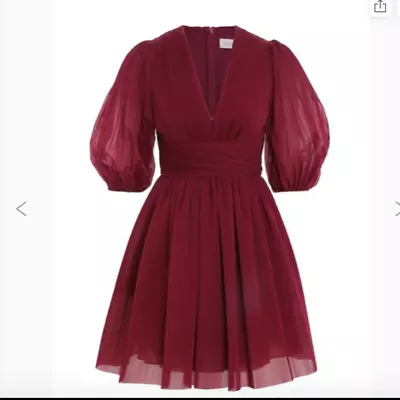 ZIMMERMANN STUNNING BERRY PLEATED MINI DRESS SIZE 4 AUD14-16 US 10-12 Worn Once • $350