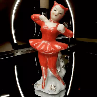 Vintage Sonsco Devil Ballerina Figurine Red She Devil Japan Catsuit Halloween • $195.46