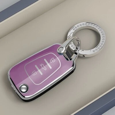 $19.99 • Buy TPU Car Remote Flip Key  Fob Cover Case For Hyundai I30 Ix35 For KIA Purple