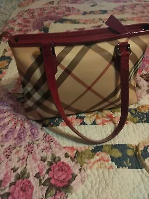 Burberry Nova Check Handbag Military Red • $277