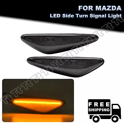 2x Smoked LED Side Marker Light Turn Signal Blinker For 2016-up Mazda Miata MX-5 • $19.79