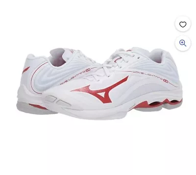 Mizuno Wave Lightning Z6 Women’s Volleyball Shoes White Red Size 10 NEW • $59