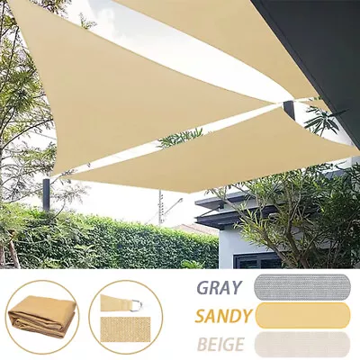 Sun Shade Sail ShadeCloth Outdoor Awning Sun Canopy Triangle Square Rectangle • $49.99