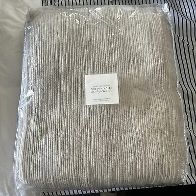 NWT Restoration Hardware Channel Stitch Cotton Voile Full/queen Coverlet In Sand • $180