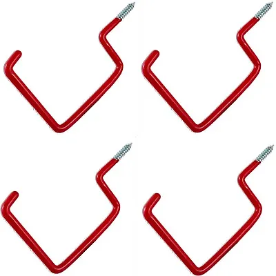 4 X SCREW IN LARGE STORAGE HOOKS SHED GARAGE CEILING WALL MOUNTING WORKSHOP 6mm • £4.55
