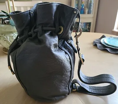 ALL YOU NEED Shoulder Bag/Backpack Vintage Genuine Leather Gunmetal Gray - RARE  • $75