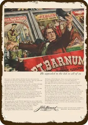 1953 P.T Barnum Circus & John Hancock Vintage-Look DECORATIVE REPLICA METAL SIGN • $24.99