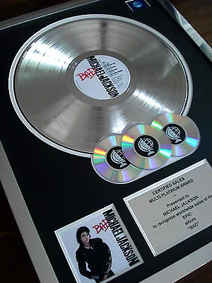£174.99 • Buy Michael Jackson Bad Lp Multi Platinum Disc Record Award Album