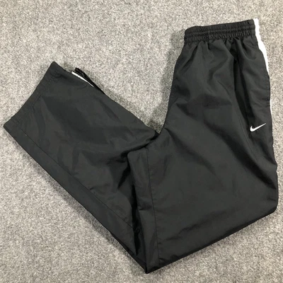 $19.95 • Buy Nike Windbreaker Track Pants Ankle Zip Black White Swoosh Size M Lightweight