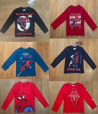 £6.64 • Buy Marvel Spiderman Graphic Print Cotton Long Sleeve Boys Girl T Shirt Tee 3-9 Year