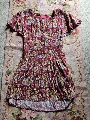 $24.99 • Buy Tigerlily Ladies Floral Boho Burgundy Print Mini Dress Size 8