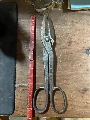 Vintage J WISS Sheet Metal Sheers Tin Snips Cutter No 18 13.5” Newark USA • $25.72