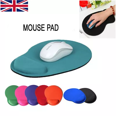 Anti-Slip Mouse Pad Mat With Foam Wrist Support PC & Laptop UK • £3.47