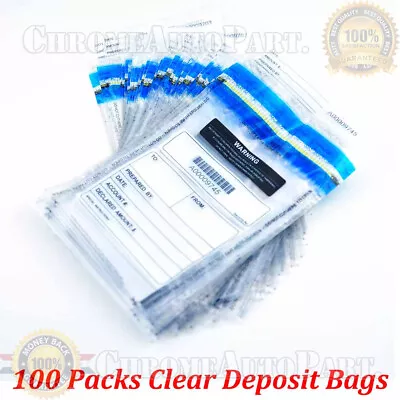 100 Pack 6  X 9  Clear Deposit Bags Security Bank Pocket Tamper-Evident Bags • $9.90