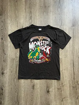 Vintage 1988 Van Halen Monsters Of Rock Tour T Shirt Adult L Single Stitch USA • $300