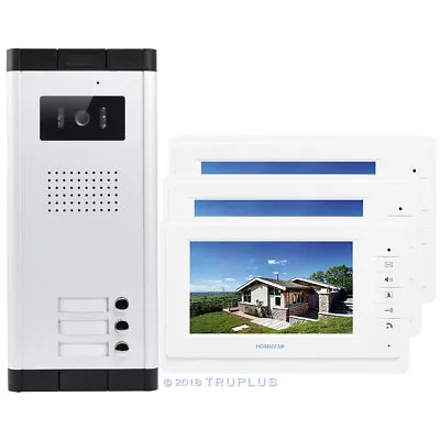 £247.29 • Buy HOMSECUR 7‘’ Video Door Bell With Metal HD IR Camera For 3-Flat Entry Security