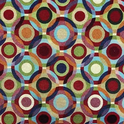 £2.95 • Buy Lollipop Circles Tapestry Fabric, Upholstery, Soft Furnishings, Curtains, Retro