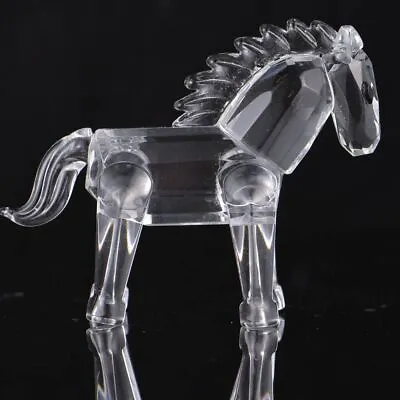 Crystal Horse Figurine Crystal Figurine Ornament Miniature Glass Animal Paperwei • $16.99
