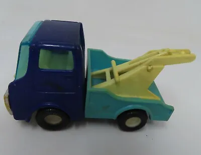 Vintage Marx Tow Truck Plastic Blue Green Yellow Hong Kong • $24.99
