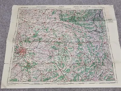 Original WW2 Linen Backed RAF Map Of PARIS 1942 • £30