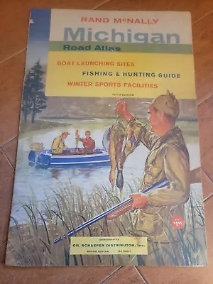 Rand McNally Michigan Fishing And Hunting Guide 5th Edition Road Atlas 1960’s • $29.99