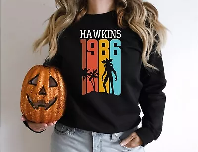 Happy Halloween Pumpkin Tee Witch  Season Unisex Sweatshirt  Hawkins 1986 • £14.69