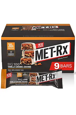 MET-Rx Big 100 Colossal Protein Bars Vanilla Caramel Churro Meal Replacement B • $36.79
