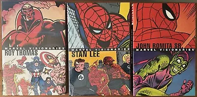 Marvel Visionaries: 3 BOOK LOT! Stan Lee Roy Thomas John Romita All HC. GREAT! • $50