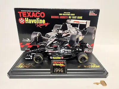 1996 Michael Andretti Texaco Havoline Racing Champions Die Cast Bank 1/24 • $5.99