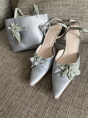 £10.80 • Buy Jaime Mascaro Shoes And Matching Bag Size 4 Pale Blue Wedding Cruise