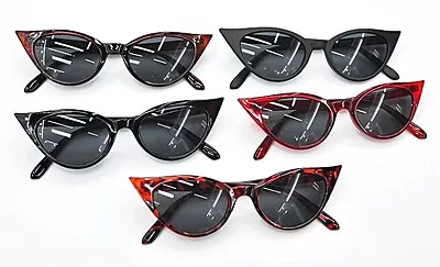  Cat Eye Sunglasses Retro 1950/1960s Fashion In 5 Colours With Metal Hinges SG58 • £5.34