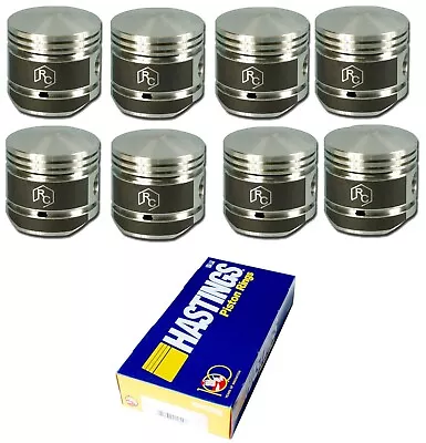 PISTONS Set/8 Coated Skirts+RINGS For 1949-1953 Ford/Mercury 255 Flathead V8 030 • $362.17