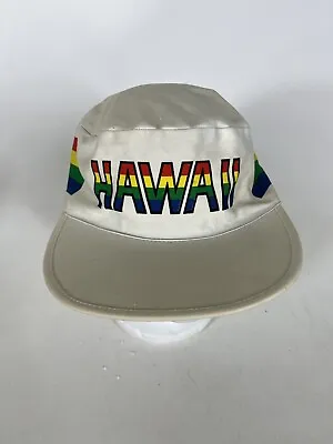 Vintage 80s Hawaii Rainbow Headwear Painter Trucker Hat Snapback Cap Hawaiian • $19.95