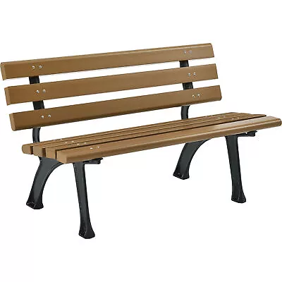 Global Industrial Park Bench With Backrest 4'L Tan • $400.90