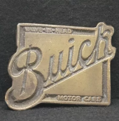 WE07166 GREAT VINTAGE 1970s **BUICK** VALVE-IN-HEAD MOTOR CARS BRASS BELT BUCKLE • $30