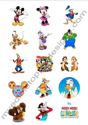 (15) 2  Mickey Mouse Edible Print Premium Cupcake/Cookie Toppers Frosting Sheets • $15.50